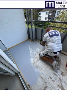 Professionelle Balkonabdichtung mit Brillux-System BaseconⓇ SealconⓇ TopconⓇ durch Maler Tensi Düsseldorf
