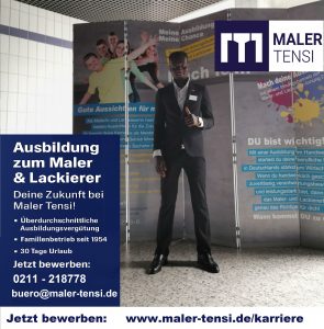 Ausbildung Maler und Lackierer bei Maler Tensi Düsseldorf Azubi beim Arbeiten Malerhandwerk Familienunternehmen