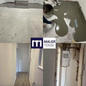 Wohnungskernsanierung in Düsseldorf-Pempelfort – neu aufgebaute Wand- und Bodenflächen nach Kernsanierung
